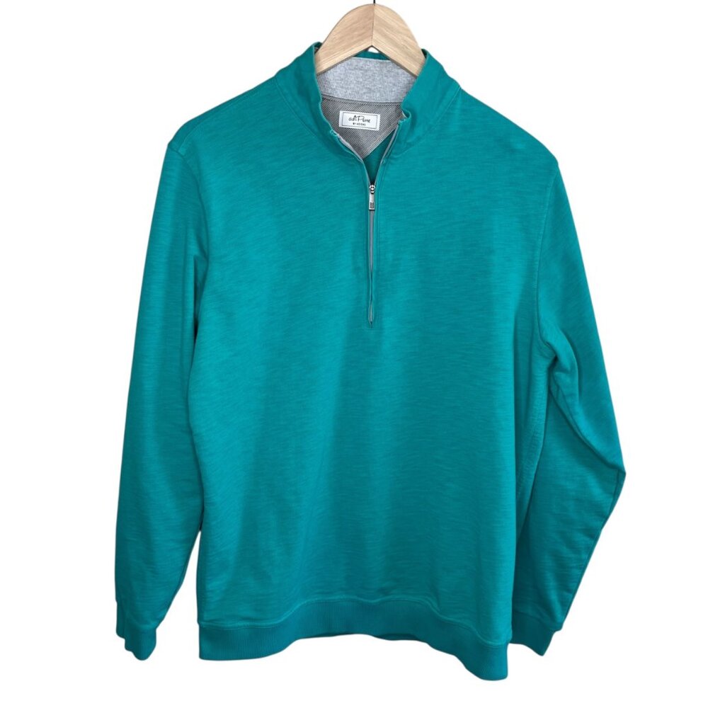 AdiPure By Adidas Mens Medium Green Golf Quarter-Zip Pullover